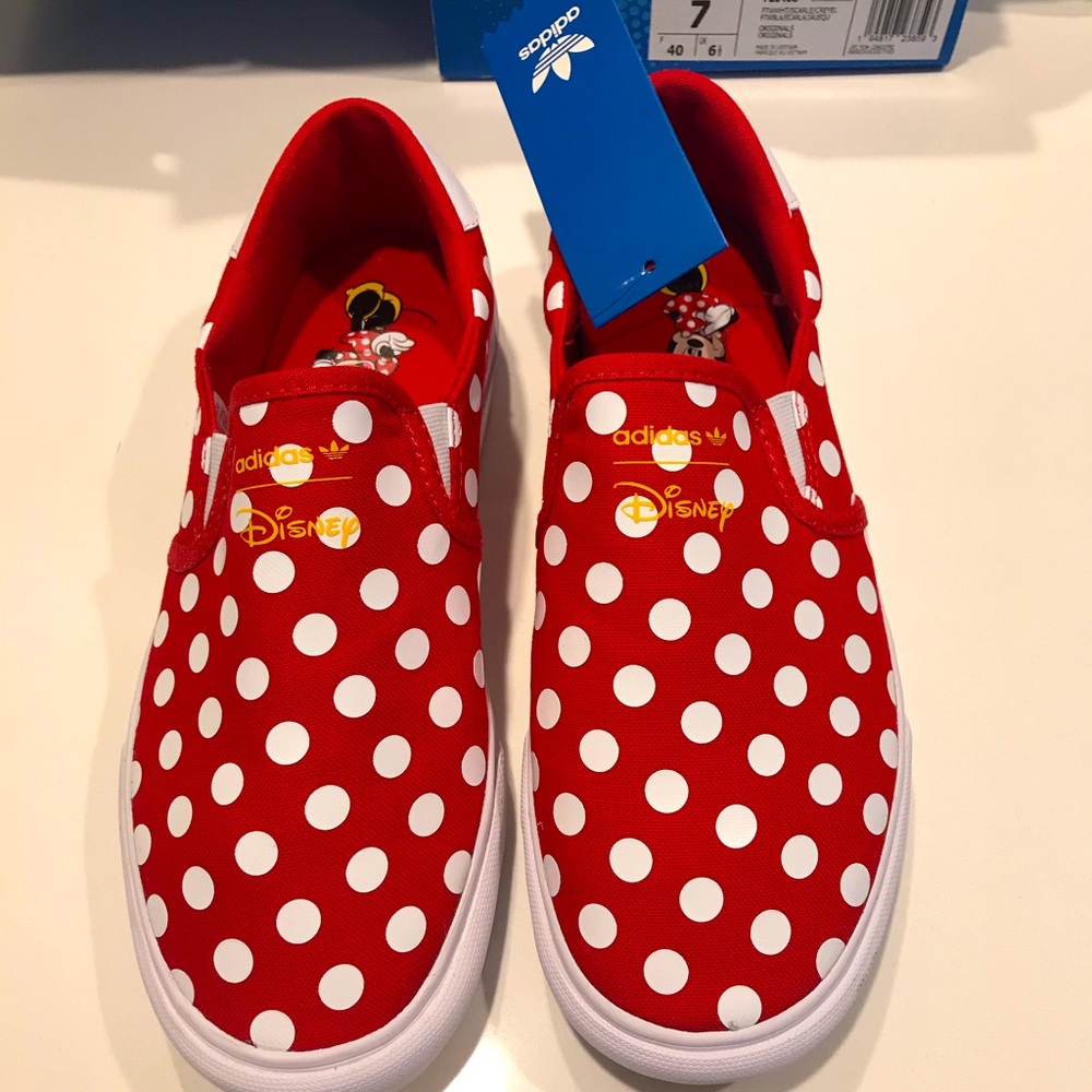 Disney X Adidas Minnie Court Rallye Slip Sneakers